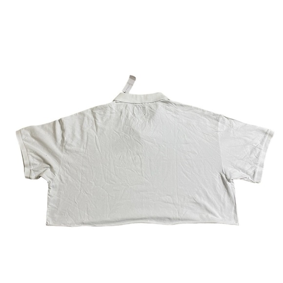 NWT - American Eagle Women’s White Collar Croptop Shirt (White / XL) - Picture 4 of 5